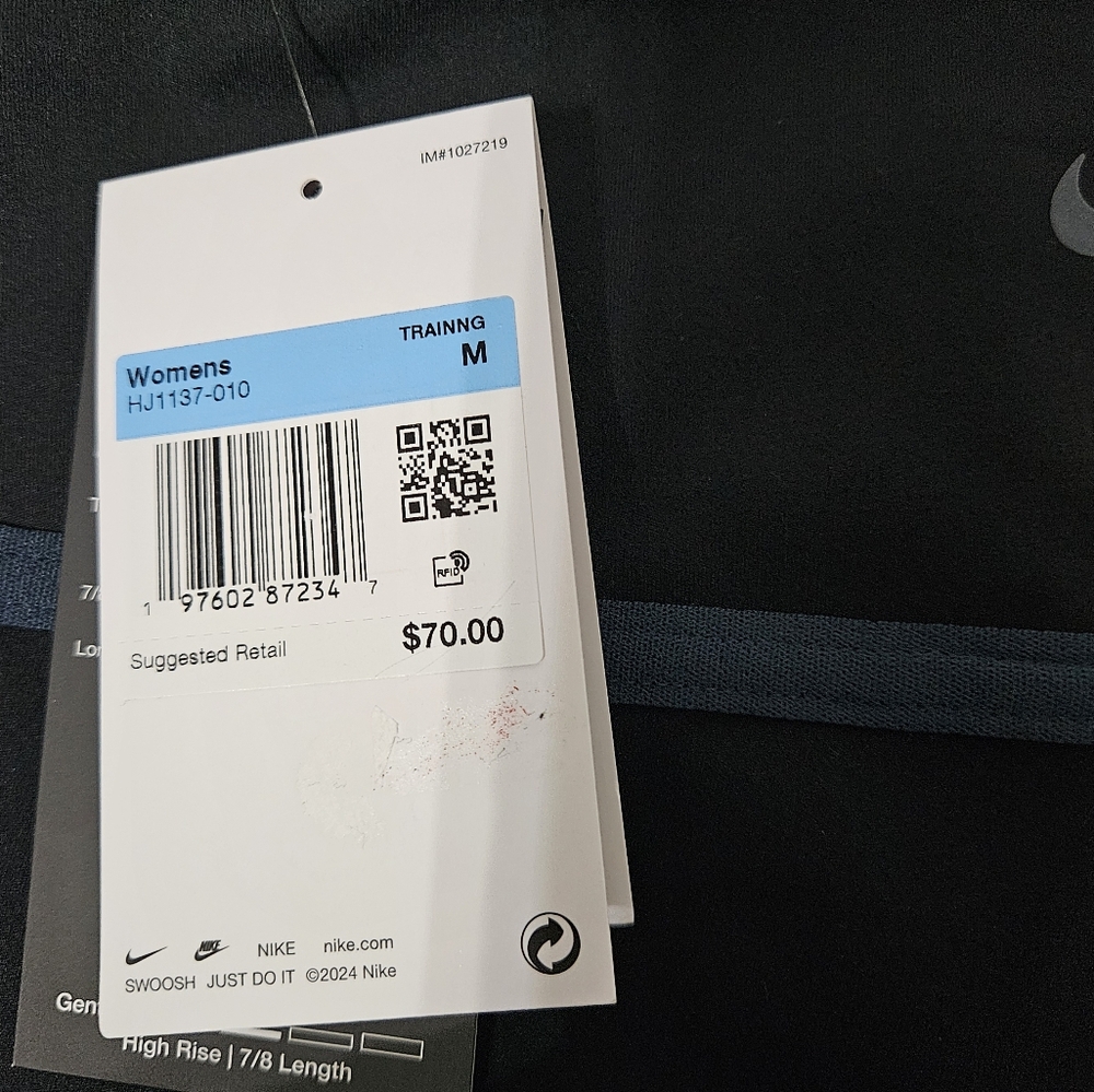 Nike Black Leggings with Blue Piping - Picture 5 of 8